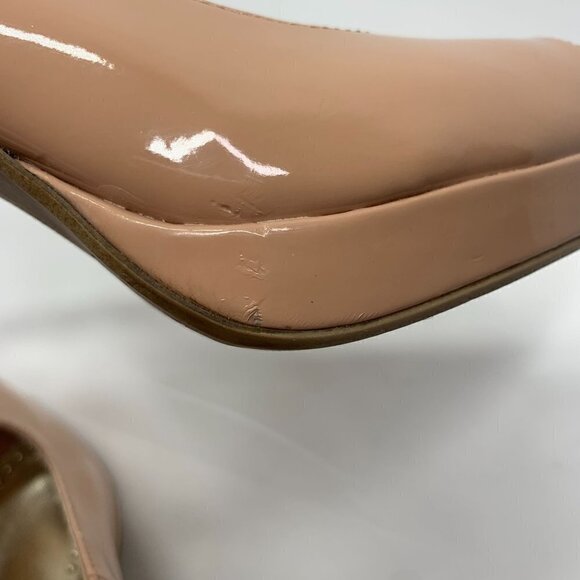 Rampage Flanders Nude Open Toe Slingbacks High Heel Shoes Faux Leather Size 9.5 - Picture 8 of 10